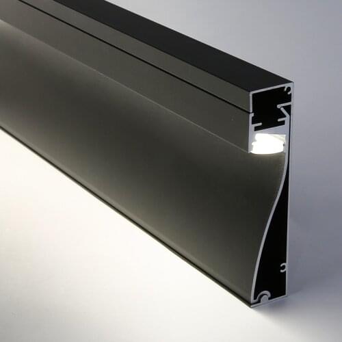 Surface mounted Recessed 1M Skirting Line 12V LED Strip Lights Aluminum Channel Profile With Milky Cover Corner Decor LED Bar