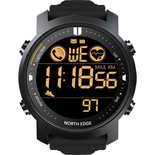 Mens outdoor sports intelligence metal heart rate watches waterproof watch swimming bluetooth watch calories tactics