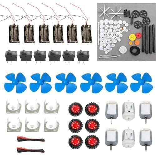 Motor Gear Set 3V 40000RPM Motor 2 x 1.5V AA Battery case, Cables, Switch, Motor Bracket, Shaft Propeller Beginner Motor Kit DIY