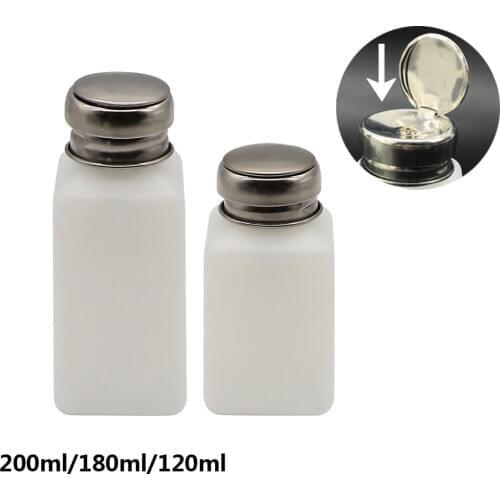 200ml/180ml/120ml Plastic Bottle Alcohol Bottle Storage Cleaner Soldering Paste Flux Press Metal Cap for Phone Tablet PC Repair