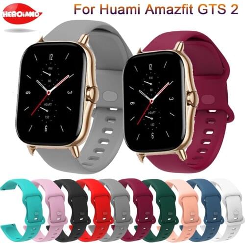 20mm Silicone Watch Strap for Huami Amazfit GTS GTR 42mm Bracelet for Huami Amazfit Bip U Bip S GTS 2 / Mini Watch Bands Correa