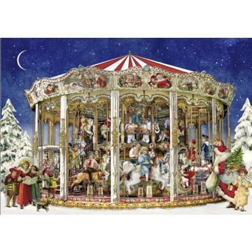The Christmas Carousel Counted Cross Stitch Kits Needlework Embroidery Crafts 14ct Unprinted DIY Arts Handmade Home Decor