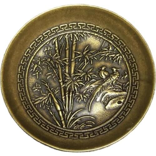 Chinese Old Copper Collection Pure Copper Bamboo Pen Wash