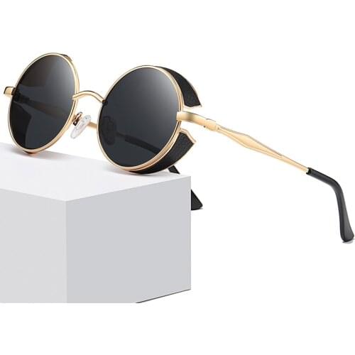 Brand Designer Fashion Sunglasses Punk Round Frame Polarizer Sun glasses Female Classic Glasses Male Retro Shades Oculos De Sol