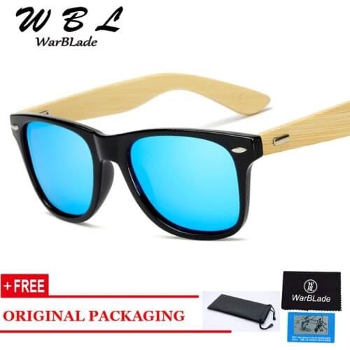 WarBLade Bamboo Sunglasses Men New Polarized Square Sun Glasses Mirror Reflective With Lens Male Eyewear High Quality