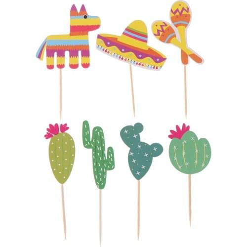 Insert Mexican Cactus Cake Insert Decoration Cake Inserts Card Party Gifts Kid Birtay Wedding Decor Alpaca Cake Decoration