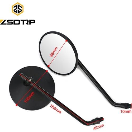 ZSDTRP 1 Pair Universal Motorcycle Back View Mirror Round Shape Rearview Side Mirrors For Motorbike With 8mm Screw