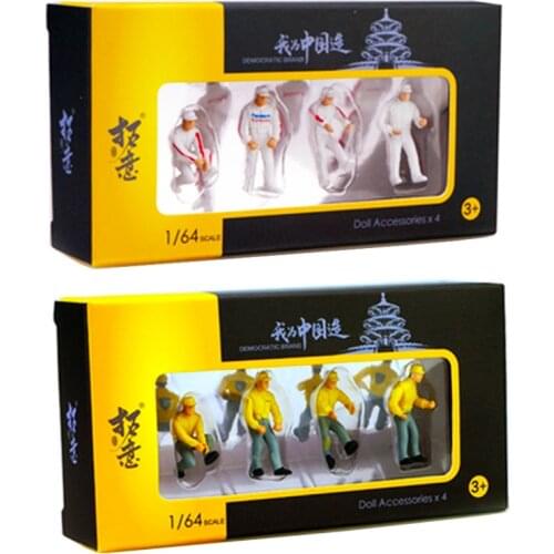 1/64 worker maintenance doll model car traffic facilities scene simulation collect decoration Scene display accessories gifts