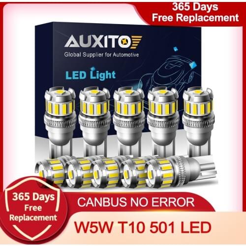10pcs T10 LED W5W Canbus 194 168 Auto Wedge Clearance Lamp 6500K White No Error Led Bulb for BMW Mercedes Benz VW Audi Hyundai