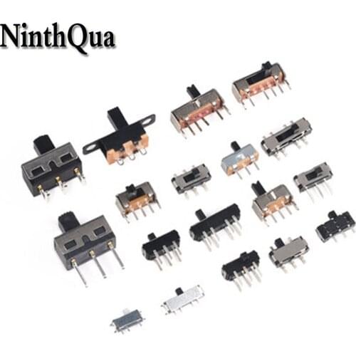 10pcs Toggle switch single row in-line horizontal small micro power switch sliding gear fluctuation band 2 gear 3 gear