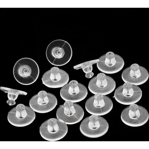 100-300pcs Earring Stopper Rubber Clear Silicone Barrel Bullet Ear Plugging Earring Back Ear Stud Jewelry Accessories Pick Size