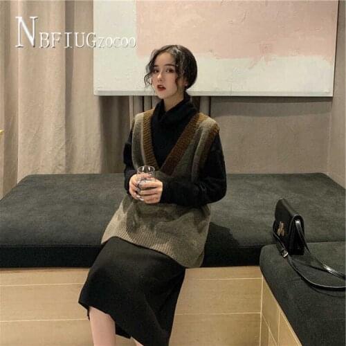 2020 Plus Size Knitting Women Sets Vests And Dress Warm Female Sets