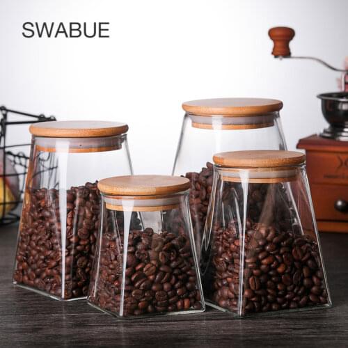 350ml/500ml/750ml/950ml Coffee Jar Tea Jar sugar jar glass container candy jar Storage Container Kitchen Container Cover