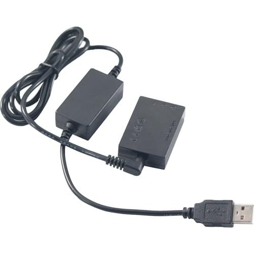 E12 Dummy Battery DC Coupler 5V 2A USB Cable Power Adapter Kit Replacements for EOS M2 M10 M50 M200 Cameras