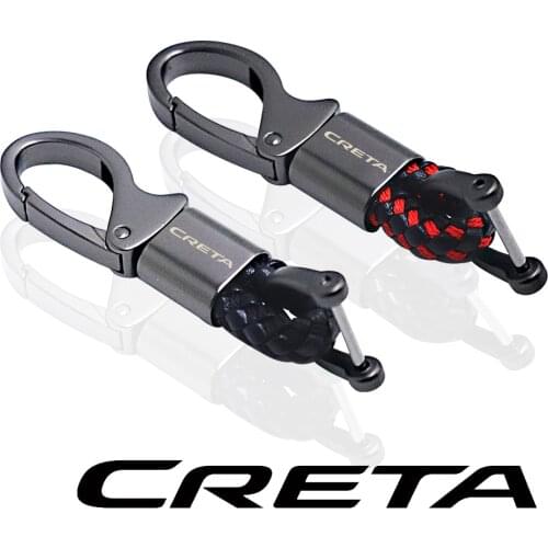Car Keychain Black Clasp Creative DIY Keyring Holder Key Chain For Hyundai CRETA Auto Accessories