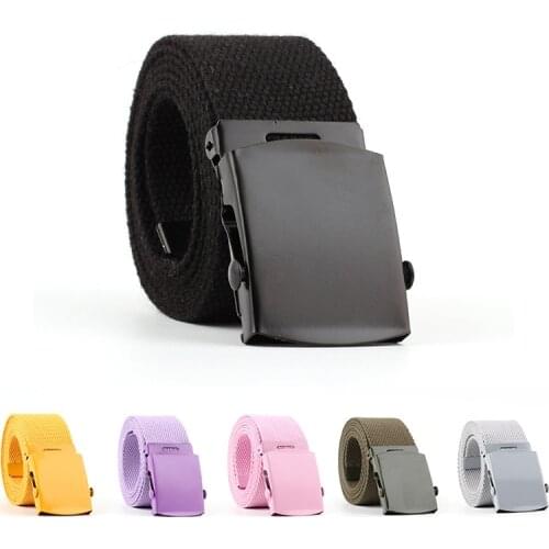 BLA Canvas Belt for Women Girl Smooth Buckle Casual Waist Belt Tactical Belt For Jeans Students Adjustable Men Unisex 130cm Z20