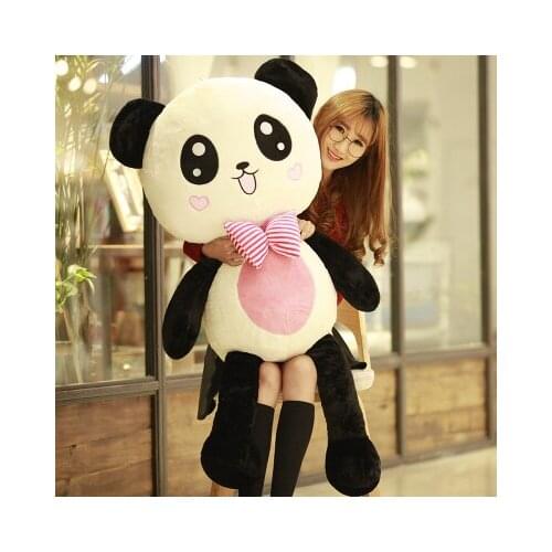 Large 120cm love heart bowtie panda plush toy panda doll soft hugging pillow birthday gift, Xmas gift 0322
