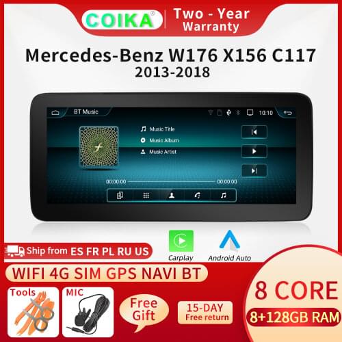 Carplay Android 10.0 Car Head Unit Radio For Mercedes-benz A CLA GLA W176 W117 X156 GPS Navi Google WIFI BT 2+32G RAM IPS Touch