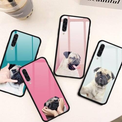 Carlino Pug Dog Puppy Phone Case Tempered glass For Samsung S10 S20 plus Ultra E note8 note9 note10 pro