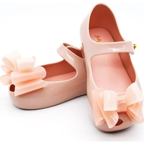 Mini Shoes Multi-tiered Bow Children Jelly Shoe Candy Soft Princess Girl Fish Head Sandals Kids