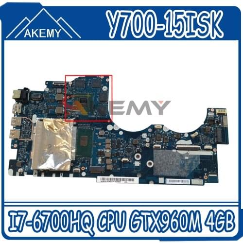 For Lenovo Ideapad Y700 Y700-15ISK Laptop Motherboard FRU:5B20K28148 BY511 NM-A541 SR2FQ I7-6700HQ CPU GTX960M 4GB GPU