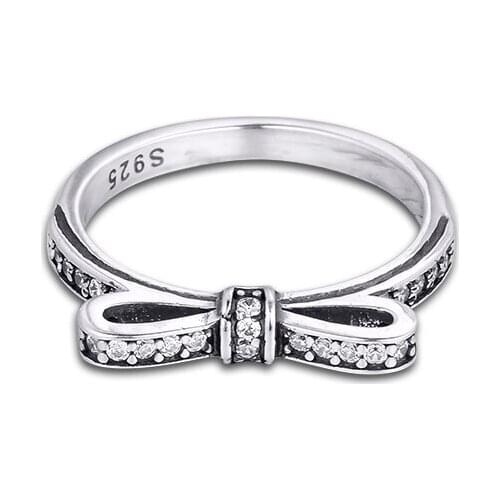 Sparking Bow Luxury New Fashion Rings 2021 Trend for Women Jewelry Making 925 Silver Offers Mothers Day Free Shipping кольца