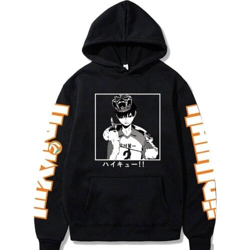 Hot Harajuku Hoodies Anime Haikyuu Loog Sleeve Casual Sudaderas Con Capucha