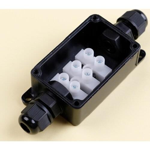 IP65 Waterproof Junction Box Two Black Plastic Terminal Box Outdoor Underground Light Junction Box JX1285