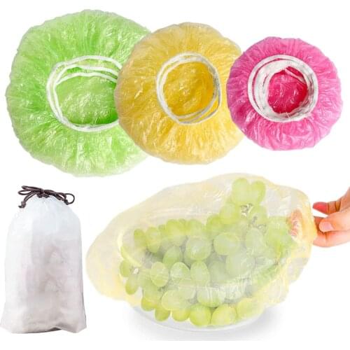 100Pcs Reusable Durable Food Storage Covers for Bowls Elastic Colorful Plate Covers Bowl Covers Dish For Indoor Outdoor Picnic