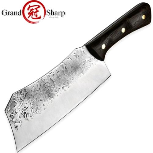 Hand Forged Meat Cleaver Kitchen Chef Knife Leather Sheath Gift Box Outdoor Butcher Chopper Boning Home BBQ Cooking Dropshipping