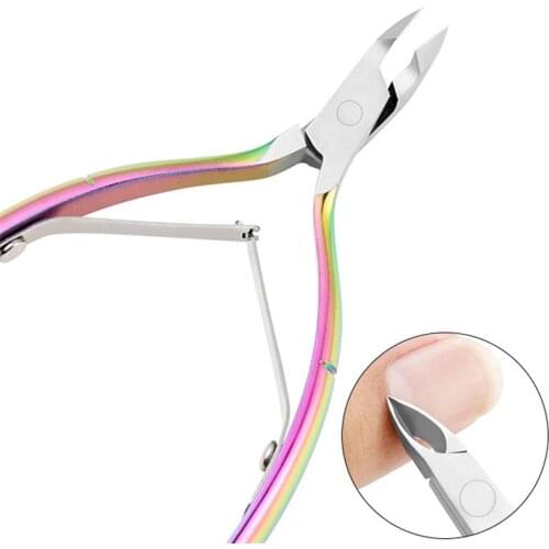 Nail Cuticle Nipper Stainless Steel Rainbow Clipper Dead Skin Remover Scissor Trimmer Plier Manicure Nail Art Grooming Tool