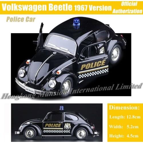 1:36 Scale Alloy Diecast Metal Classic Car Model For TheVolks wagen Beetle 1967 Collection Model Pull Back ForPolice Car Toys