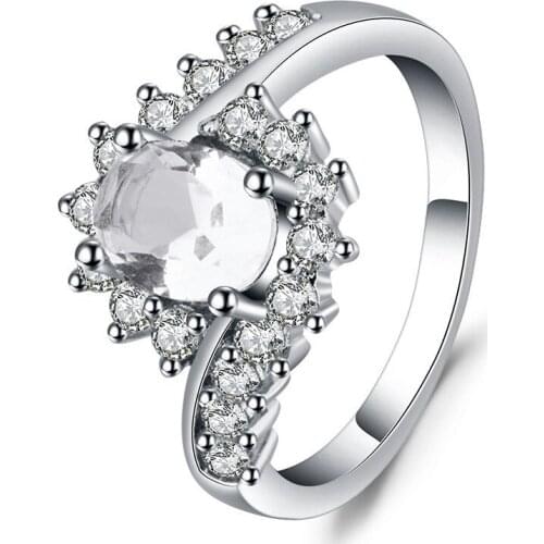 Fashion Zircon High Quality Multicolor Gem Ring Romantic Personality Lady Engagement Jewelry Gift