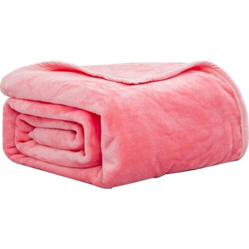 Soft Warm Coral Fleece Flannel Blankets For Beds Velvet Throw Solid Color Sofa Cover Bedspread Winter Warm Plaid Bed Blankets