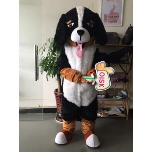 Custom Black&White Springer Dog Mascot Costume Halloween Christmas Birthday Celebration Carnival Dress Full Body Props Outfit