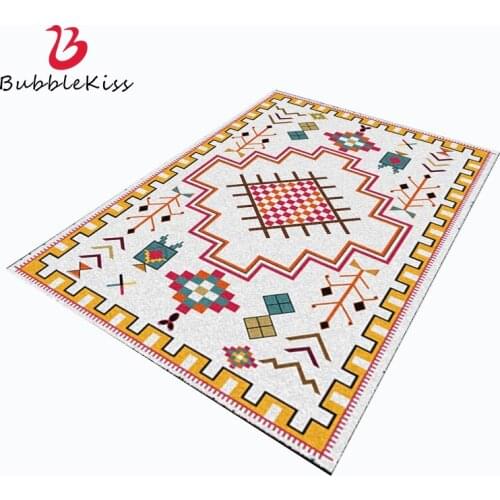 Bubble Kiss Carpet Home Area Rug For Living Room Non-Slip Polyester Material Rug Ethnic Simple Style Bedroom Decoration Carpet