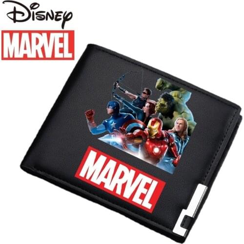 Disneys New Marvel Avengers Youth Wallet Short Fashion Luxury Mens Wallet Durable Card Holder Student Childrens Mens Wallet