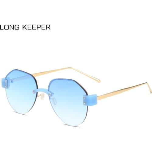 Rimless Oversized Sunglasses Women 2020 Luxury Brand Fashion Ladies Sun Glasses Retro Gradient Shades UV400 Lunette De Soleil