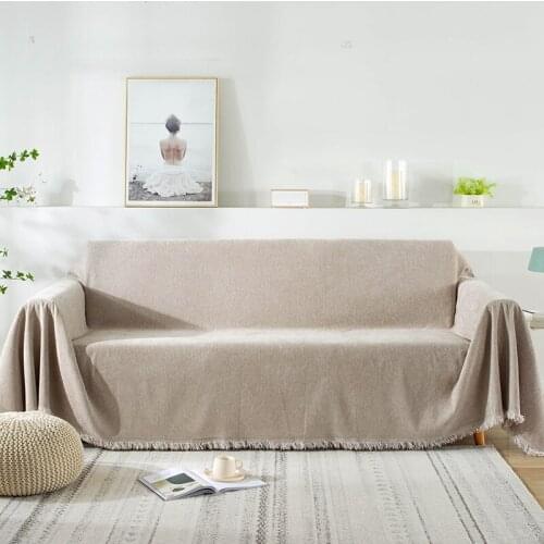 Solid color chenille Sofa Cover Cloth Four seasons universal Non-Slip sofa towel all-inclusive anti-cat scratch couch slipcovers