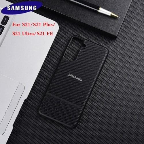 Official Carbon Fiber Silicone Case Samsung Galaxy S21 S20 Plus S20 S21 Note 20 Ultra S20FE Protection Back Cover Luxury Shells