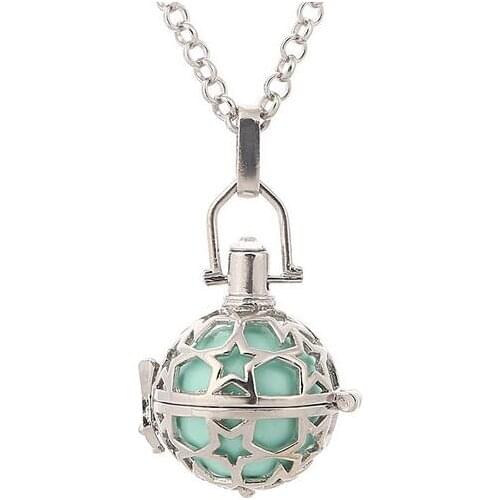 Shiny Stars Mexican Harmony Belly Ball Musical Pregnancy DIY Locket Pendant Necklace