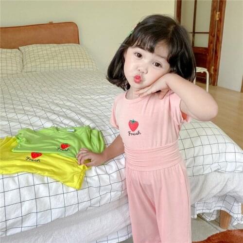 Girl Boys Pajamas Suits Kids Baby 2021 Soft Spring Summer Nightclothes Nightgowns Sleepwear Pajamas Sets Children Clothing