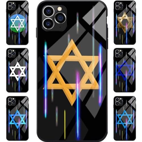 Polar Aurora Tempered Glass For Samsung S10 5G PLUS S11E S20 Ultra Star of David Symbol of Jewish Protective TPU Phone Cases