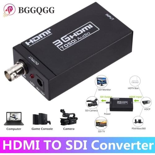 BGGQGG 3G HDMI to SDI Converter / SDI to HDMI Adapter Audio HD-SDI/3G-SDI Adapter BNC 1080P DAC Converter for Monitor HDTV