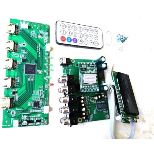 Q-BAIHE 5.1 Channel Decoder Board DTS5.1 With 4 Channels Of HDMI Input With Fiber And Coaxial
