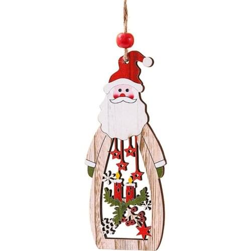 Christmas Santa Ornament Hollow Snowman Reindeer Ornament Wood Hanging Ornament Party Supplies Photography Props For Christmas