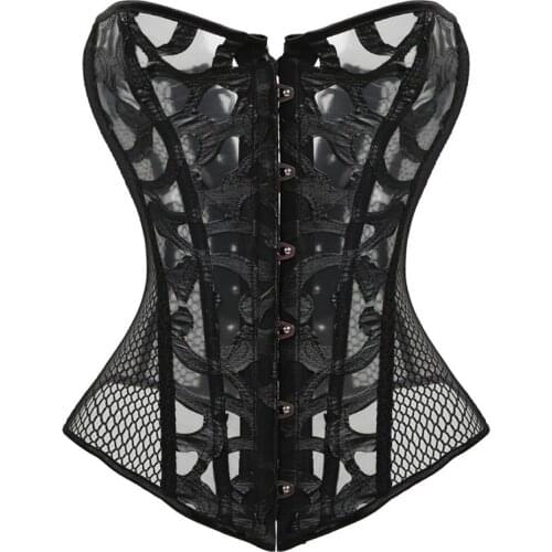 Sexy Women Jacquard Lace Up Boned Overbust Corset Carnival Brocade Breathes Costumes Bustier Corselet vintage Gorset Plus Size