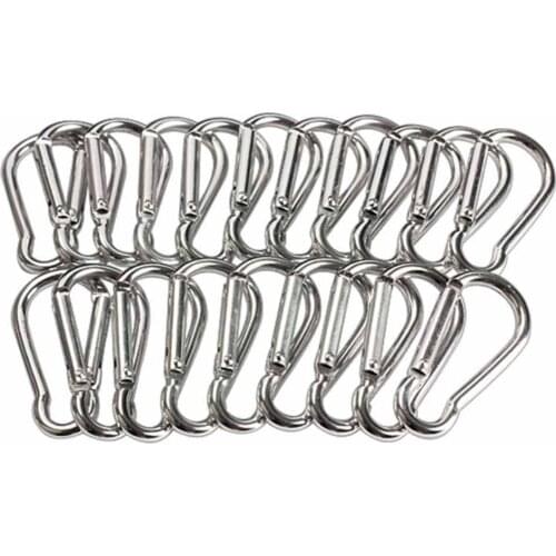 20Pcs Mini Silver Aluminum Spring Carabiner Snap Hook Keychain EDC Survival Outdoor Camping Tools size 40*20*3.6mm