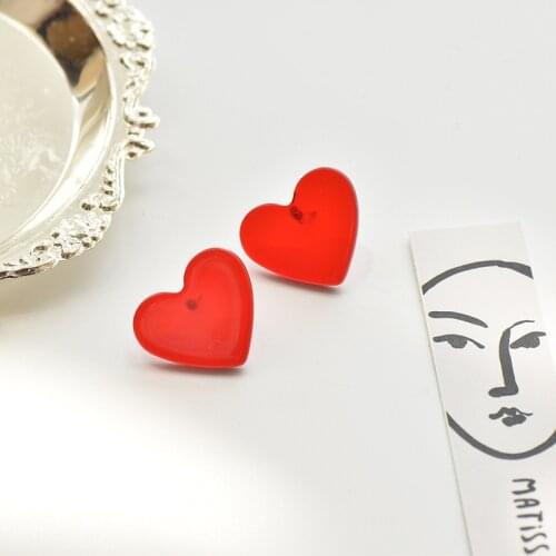 Red Heart Earrings No Hole Ear Clips Romantic Love Clip On Earring Without Piercing Minimalist Earrings Jewelry D83