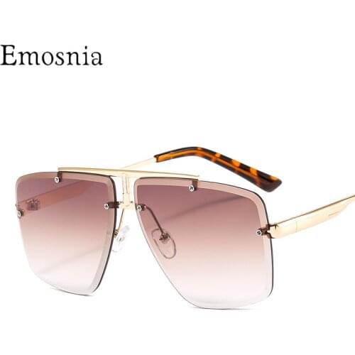 New Rimless Square Sunglasses Men Women Frameless 2021 Metal Fashion Elegant Trending Sun Glasses Luxury Brand Design UV400